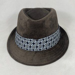 Fedora Diamond Crown Pleated Ribbon